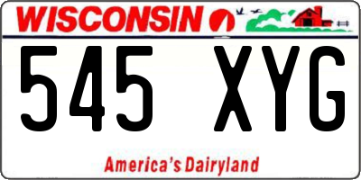 WI license plate 545XYG