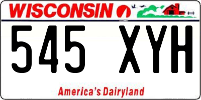 WI license plate 545XYH