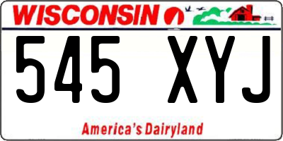 WI license plate 545XYJ