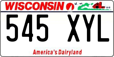 WI license plate 545XYL