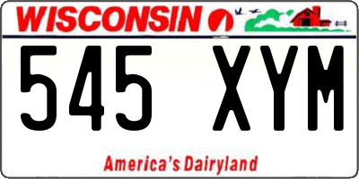 WI license plate 545XYM