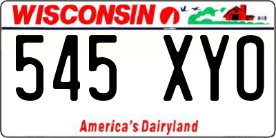 WI license plate 545XYO