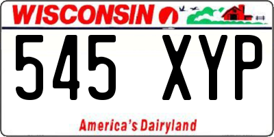 WI license plate 545XYP
