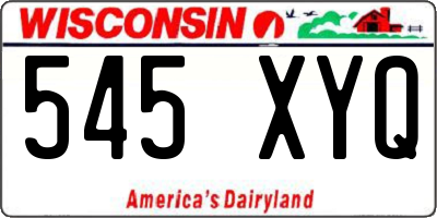 WI license plate 545XYQ