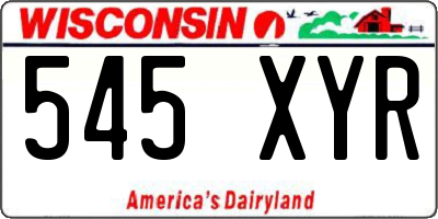 WI license plate 545XYR