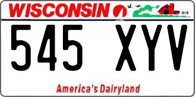 WI license plate 545XYV