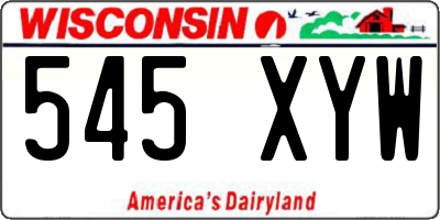 WI license plate 545XYW