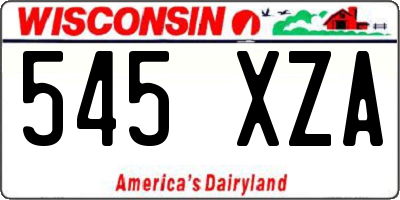 WI license plate 545XZA