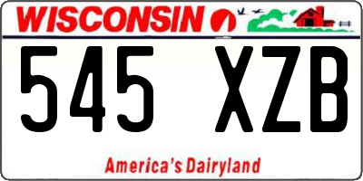 WI license plate 545XZB