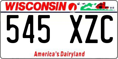 WI license plate 545XZC
