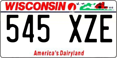 WI license plate 545XZE