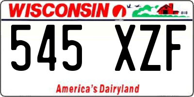 WI license plate 545XZF