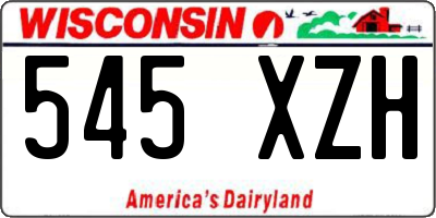 WI license plate 545XZH