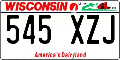 WI license plate 545XZJ