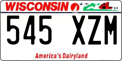 WI license plate 545XZM