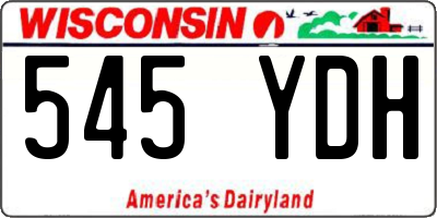WI license plate 545YDH