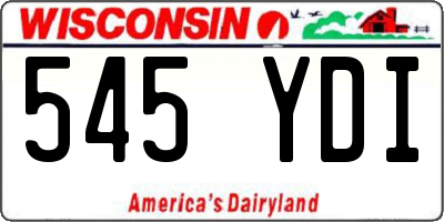 WI license plate 545YDI