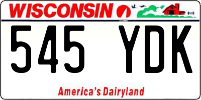 WI license plate 545YDK