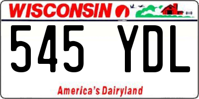 WI license plate 545YDL