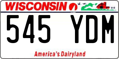 WI license plate 545YDM