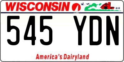 WI license plate 545YDN