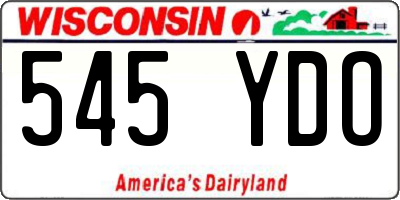 WI license plate 545YDO