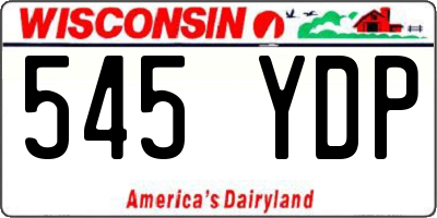 WI license plate 545YDP