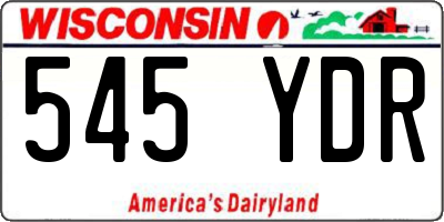 WI license plate 545YDR