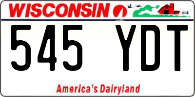 WI license plate 545YDT
