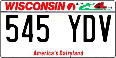 WI license plate 545YDV
