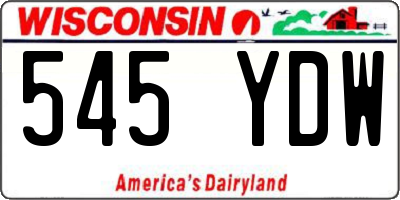 WI license plate 545YDW