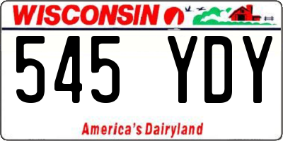 WI license plate 545YDY
