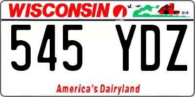 WI license plate 545YDZ