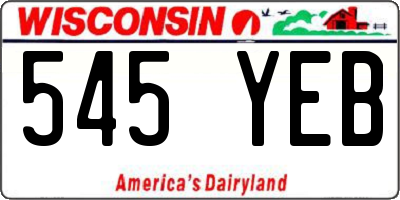 WI license plate 545YEB
