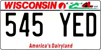WI license plate 545YED