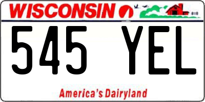 WI license plate 545YEL