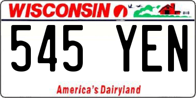 WI license plate 545YEN