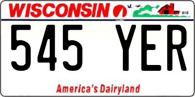 WI license plate 545YER