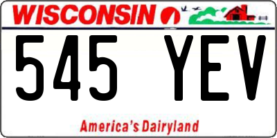 WI license plate 545YEV