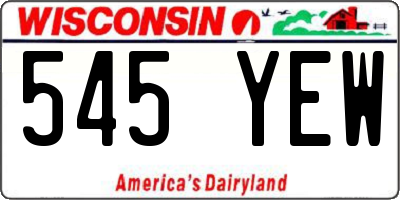 WI license plate 545YEW