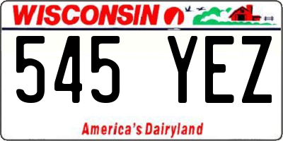 WI license plate 545YEZ