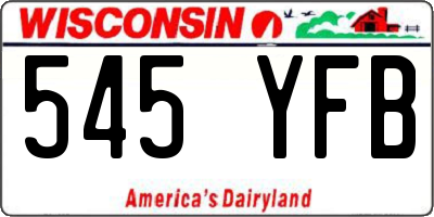 WI license plate 545YFB