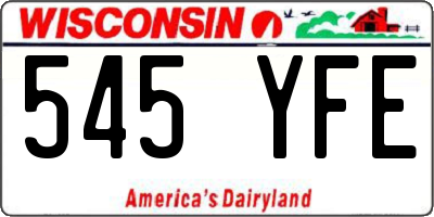 WI license plate 545YFE
