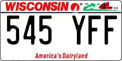WI license plate 545YFF