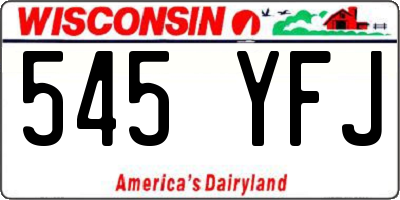WI license plate 545YFJ