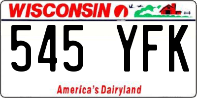 WI license plate 545YFK
