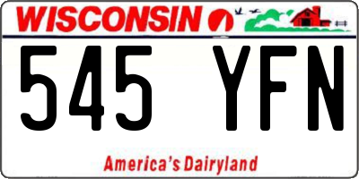 WI license plate 545YFN