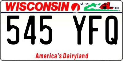 WI license plate 545YFQ