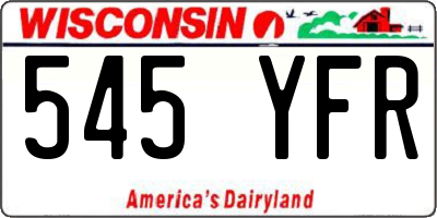 WI license plate 545YFR