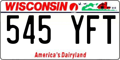 WI license plate 545YFT